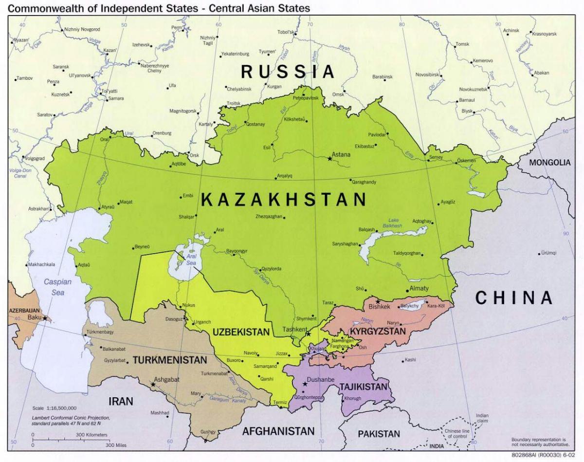 ازبکستان میں روس کا نقشہ