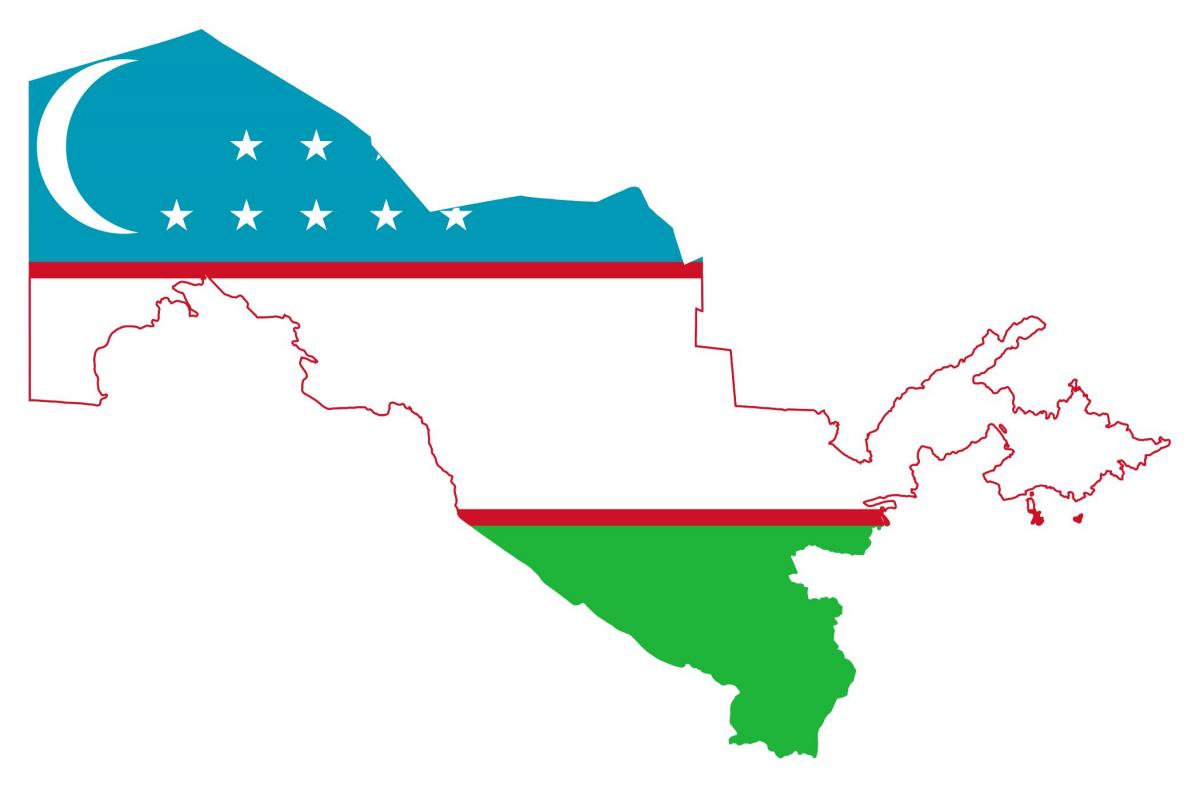 کا نقشہ ازبکستان پرچم 