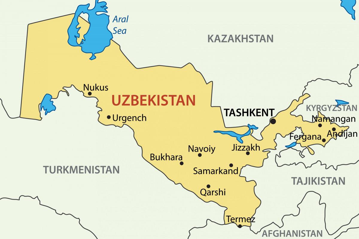 کے دارالحکومت ازبکستان کا نقشہ