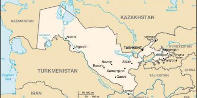 کا نقشہ ازبکستان شہروں
